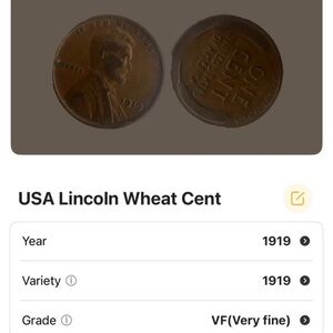 1919 Lincoln Wheat Penny